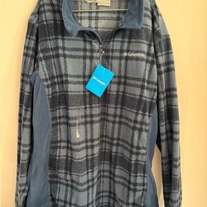 NWT Columbia Blue and Gray Fleece Half-zip Pullover Jacket